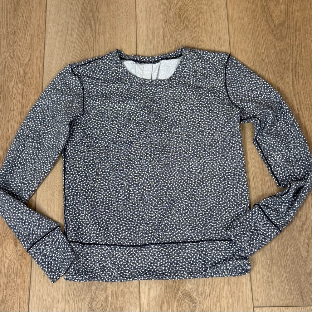 Lululemon Rush Hour Long Sleeve Frozen Fizz Black/White Size 2